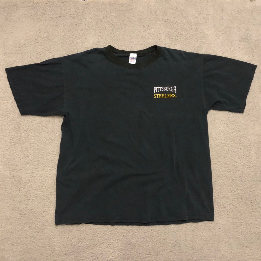 Vintage Pittsburgh Steelers T Shirt The Game Mens XXL Black Made in USA NFL Tee